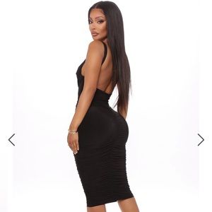 Must be love ruched midi dress